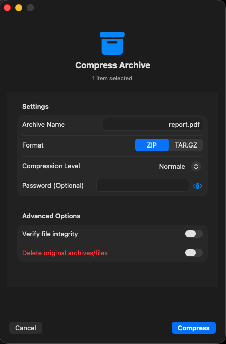 Compress Archive